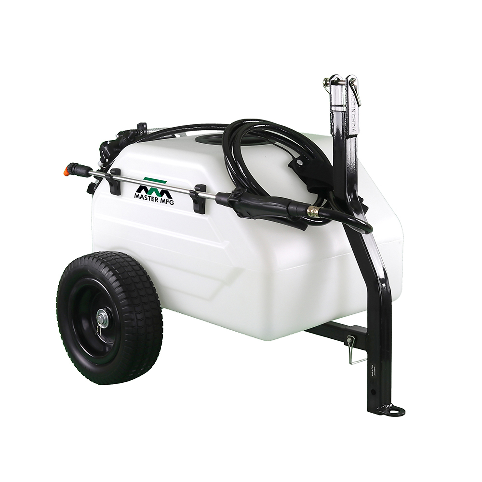 Master Mfg, 12-Gal Tow Broadcast Sprayer - 1.1GPM, 84in. Swath, Tank Size 12 Gal, Flow 1.1 GPM, Pressure 40 PSI, Model# SL6-46-012Q-MM